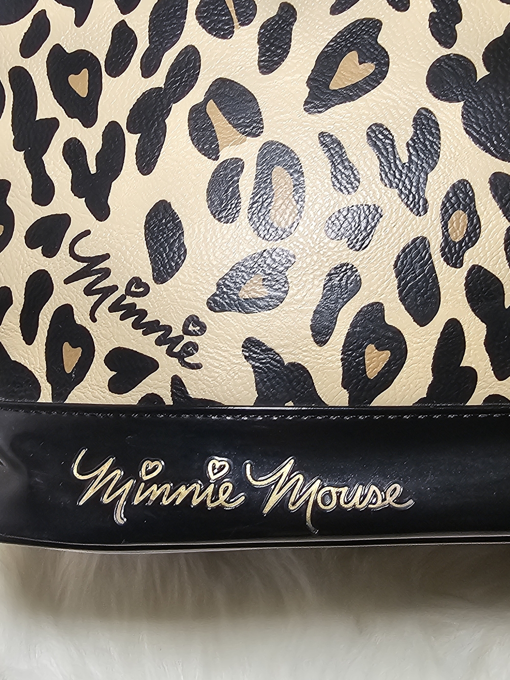 Loungefly Black and Tan Leopard Minnie Dome Satchel - Picture 4 of 6